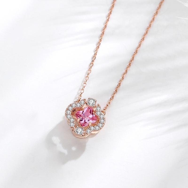 

Танциз S925 стерлингового серебра Роскошное индивидуальное ожерелье с подвеской женское классическое ожерелье прилива розового золота