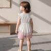 Baby Mädchen Bekleidungsset 0-2 Jahre Kurzarm Oberteile und Shorts Kleinkind Mädchen Spitze Patchwork Outfit Frühling Sommer Tägliche Kleidung für 0-24M