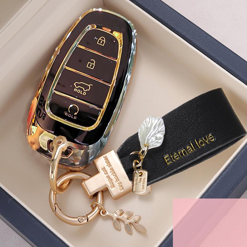 New TPU Car Remote Key Case Cover For 2022 2021 2020 Hyundai Sonata Nexo Santa Fe Tucson 4 Buttons Keyless Shell Fob Accessories