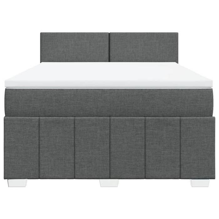 Bettrahmen mit Matratze - Maison Exclusive - 140x200cm - Verstellbares Kopfteil - Dunkelgrau