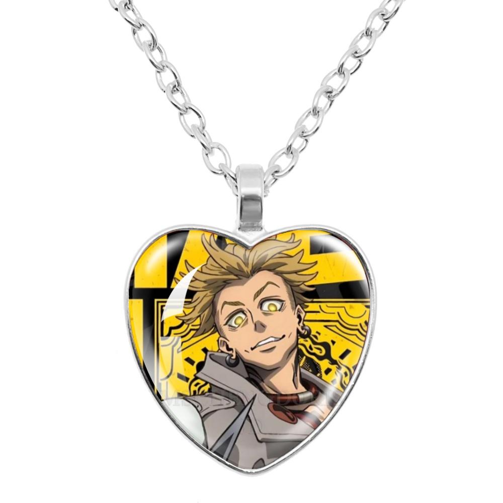 GACHIAKUTA Halskette Glas Herzform Anhänger Halskette Gachiakuta Zeichentrickfigur Halskette Schmuck Dekoration Fans Sammeln Geschenk
