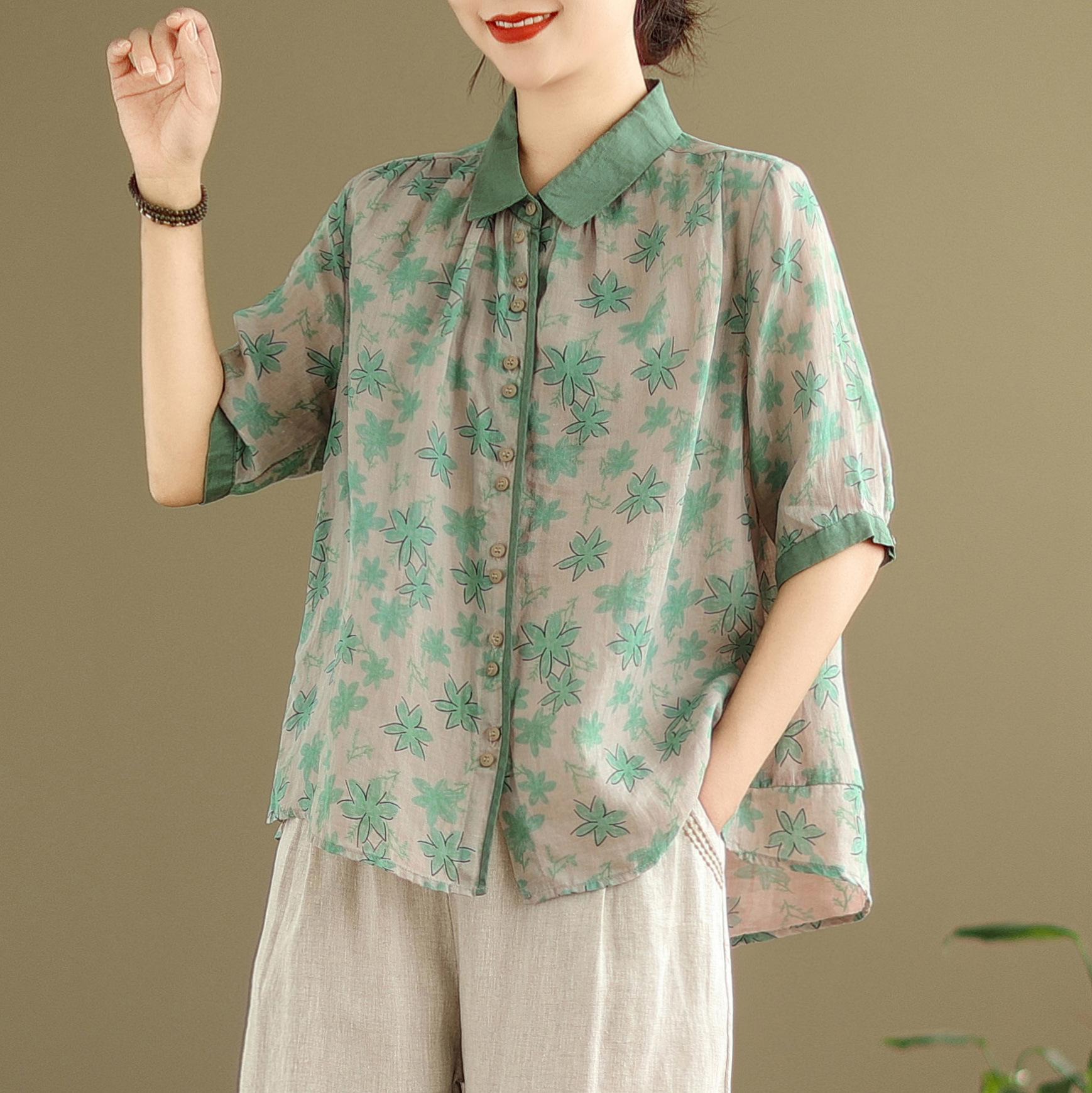 

2025 Korean Style Plus Size Slimming Retro Two-Piece Cotton Linen Summer Suit for Women Medium