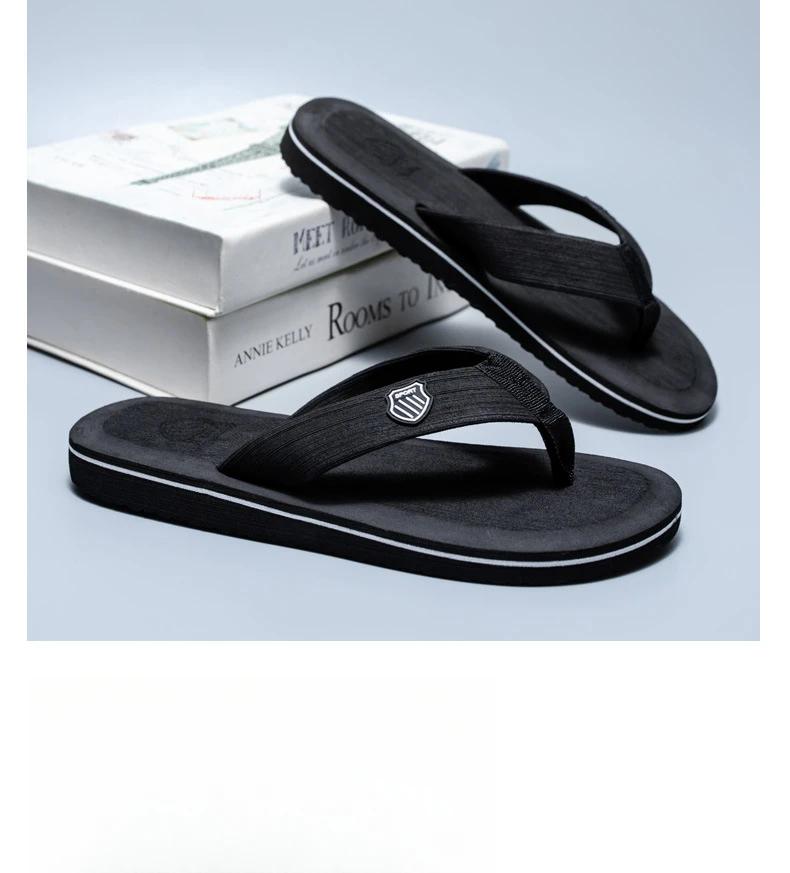 

Модные летние новые трансграничные шлепанцы в стиле Сяобэй, мужские повседневные модные трендовые пляжные шлепанцы с клипсой 44 чёрный