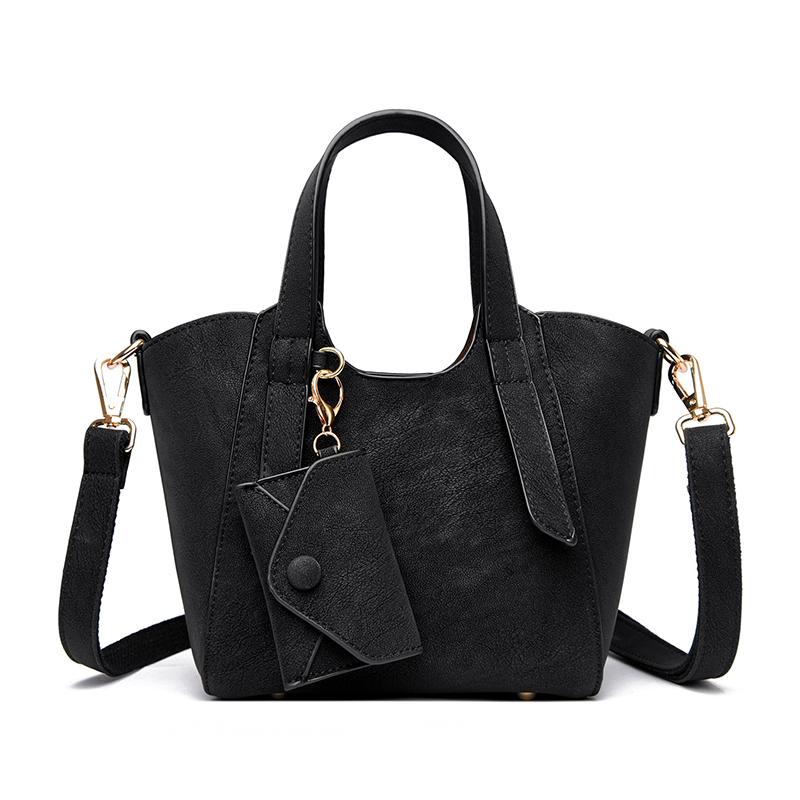 High Quality Soft Pu Leather Shoulder Hand Bags for Women Mother Handbags Color Contrast Crossbody Bag Small Casual Tote 2 Strap