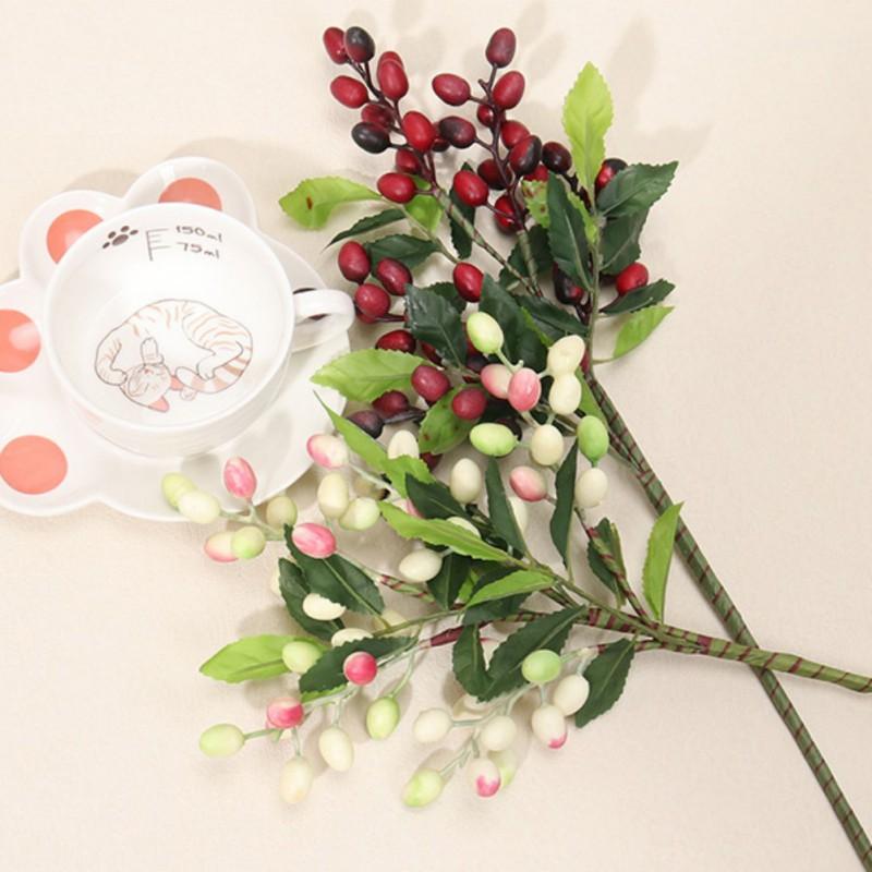 5pcs Artificial Berries Christmas Decoration Fake Flower for Vase Garden Wedding Christmas Tree Decoration Red Berry Branches