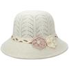 Openwork breathable women's bucket hat casual sun hat middle-aged and elderly pearl flower fashion hat