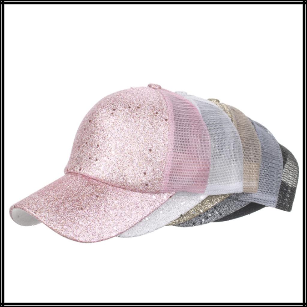 Mesh Cap Star Pattern Hat Sports Running Outdoor Women Men CA675 [White Fang] (Gold)