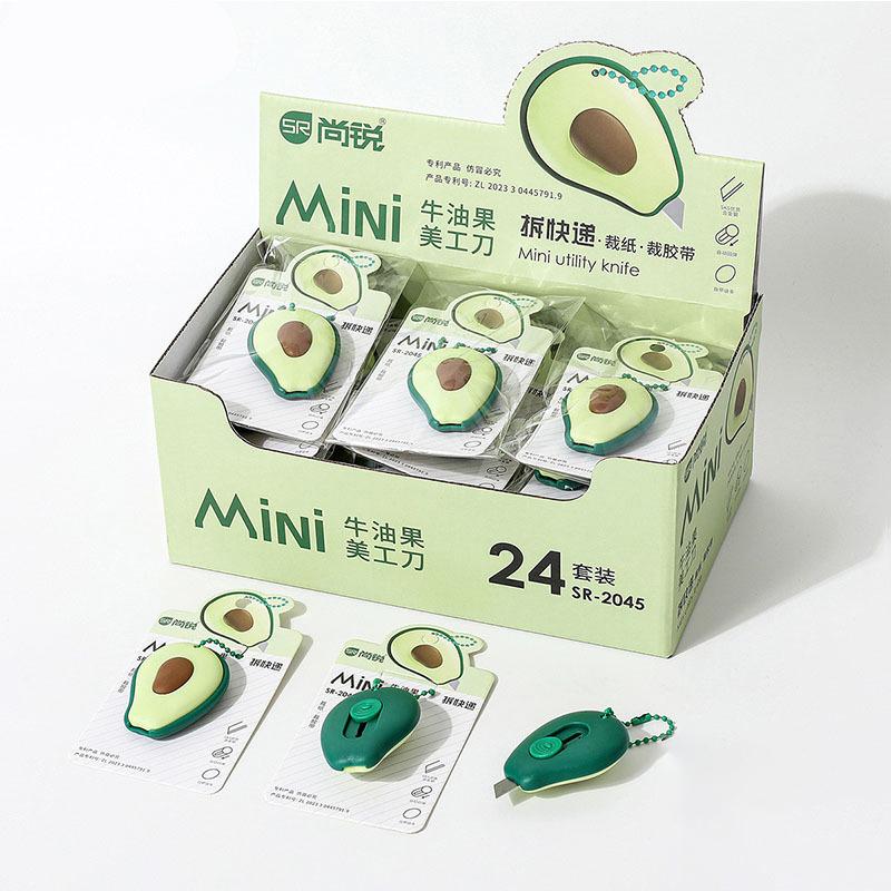 1/3 Stück Niedliches Tragbares Mini Avocado Erdbeere Karotte Kunst Universalmesser Express-Box Messer Papierschneider Bastelverpackungswerkzeuge