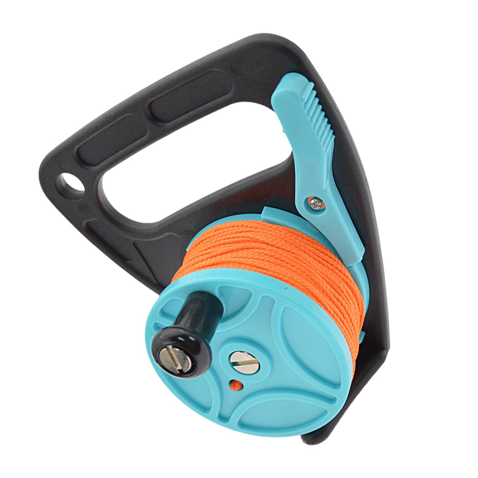 

Scuba Diving Reel 46m/150ft Line Scuba Ratchet Dive Reel with Handle Stop Switches for for Underwater Activities синій