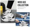 White Mesh Height-Increasing Men's Sneakers - Thick-Soled Casual Running Shoes for Autumn/Winter 2025