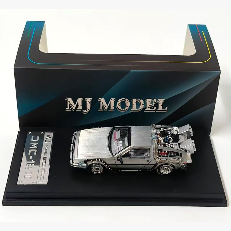MJ 1/64 Alloy Car Model Back To Future Time Machine DeLorean12 DMC 12 DMC-12 Precision Model