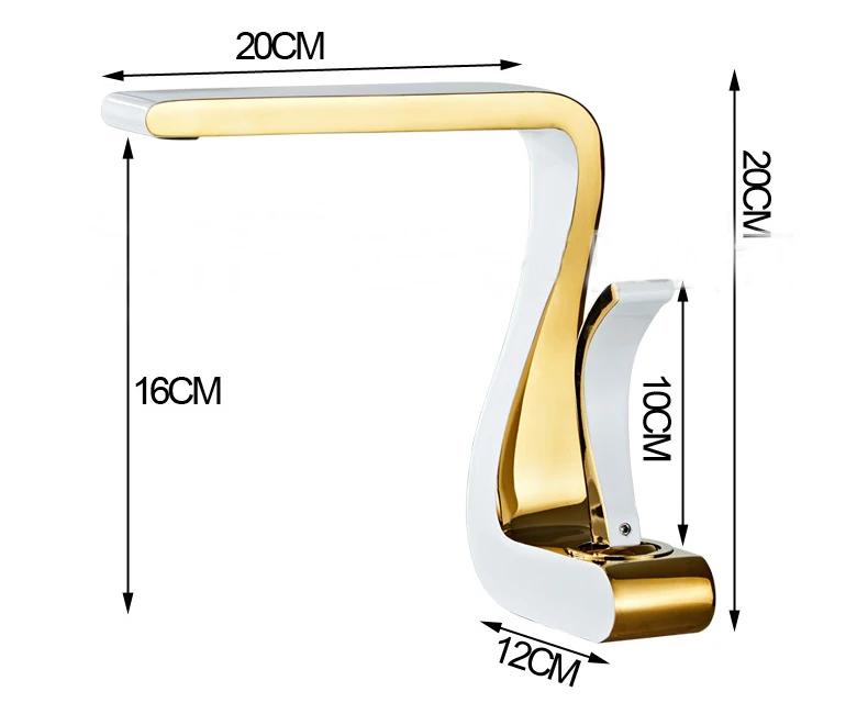 Single Hole Handle Hot And Cold Water Basin Faucet Bathroom Waterfall Sink Faucet Kitchen Tap Mixers Luxury