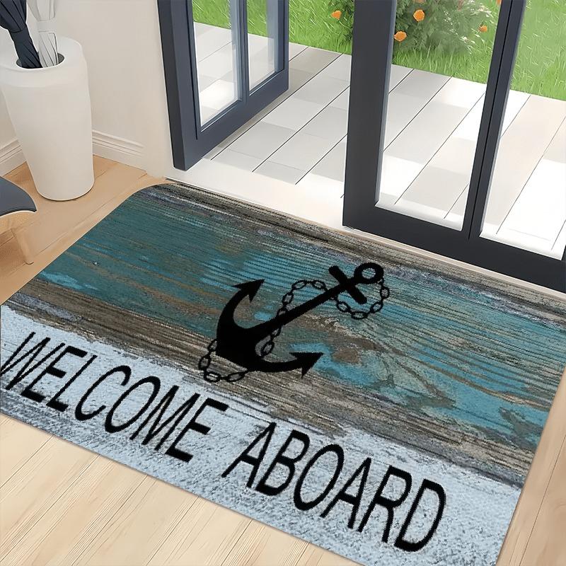 1PC Anchor Pattern Kitchen Rugs Non-Slip Home Door Mats Pop Design Bathroom Rug Bath Mat Carpet for Home Sink Laundry Decor