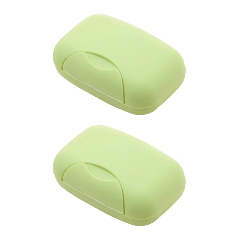 S/L Sizes Portable Travel Soap Box Bathroom Home Plastic Soap Holder Soap-Boxes with Cover Candy Color BXFZH02