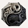 Yin Yang Dragon Circular Art Print - Decorative Wall HangingUmbrella, Portable 3-Fold Umbrella for Men & Women,Christmas Gift ES219