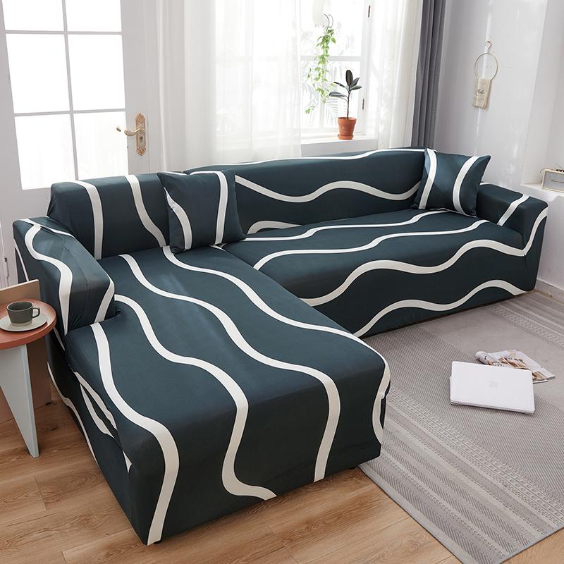 Leaves Elastic Corner Adjustable Sofa Cover 2 3 4 Seater Chaise Longue Sofa Decorative L Shape Protection Cover