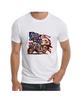 American Pride Eagle Flag and a Motorcycle Art T-Shirt for Men Apparel