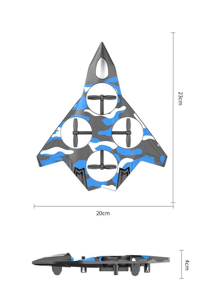 Drop-Resistant Four-Axis Remote Control Drone - Fighter Jet Design, Fixed-Height Flip Function, Children's Toy Aircraft.