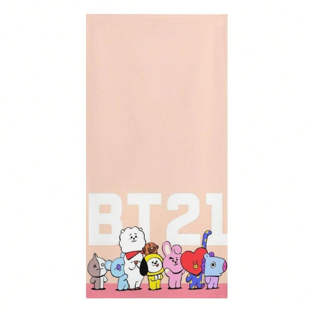 1PC KPop Print Beach Towel Polyester Quick-Dry Lightweight Towel for Beach Swimming Camping Travel Accessories Unisex Gift