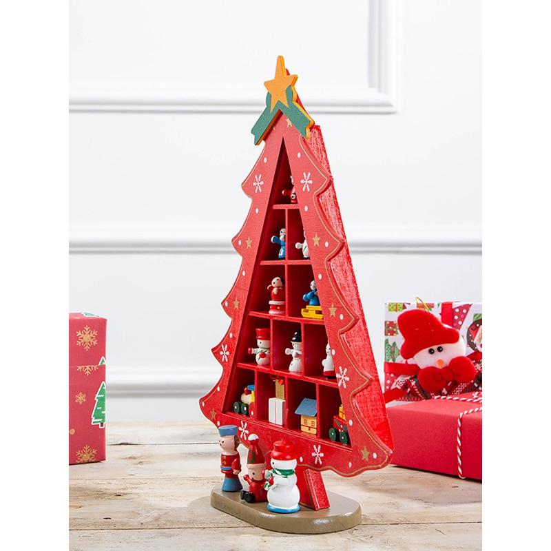 Christmas Decorations Wooden Christmas Tree Creative Scene Layout Ornaments Table Desktop Decoration