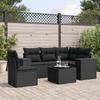 Vidaxl 6-Cz. Garden Furniture Set With Cushions, Black Poly Rattan