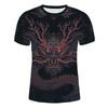 2025 Letní Móda O-Výstřih 3D Tištěný Vzor Draka Digitálně Tištěné Tričko Ležérní Osobnost Street Nadměrná Velikost Volný Top