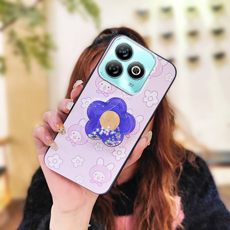 Husă Telefon TPU Design Modă Pentru ZTE Blade A75 4G/Z2359 Anti-șoc Durabil Silicon Suport Cartoon Sclipici Anti-praf