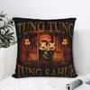 Tung Tung Tung Sahur Italian Brainrot Meme  Square Pillow Case Polyester Cushions for Sofa  Vintage Pillowcase
