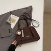 Korean version of high-value niche shoulder bag 2025 autumn new solid color fashion trend glossy underarm handbag women