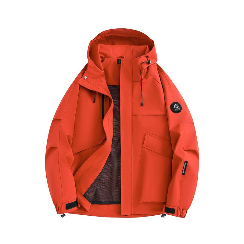 Men's Camouflage Hooded Jacket - Spring/Autumn, American Style, Solid Color, Youthful & Casual
