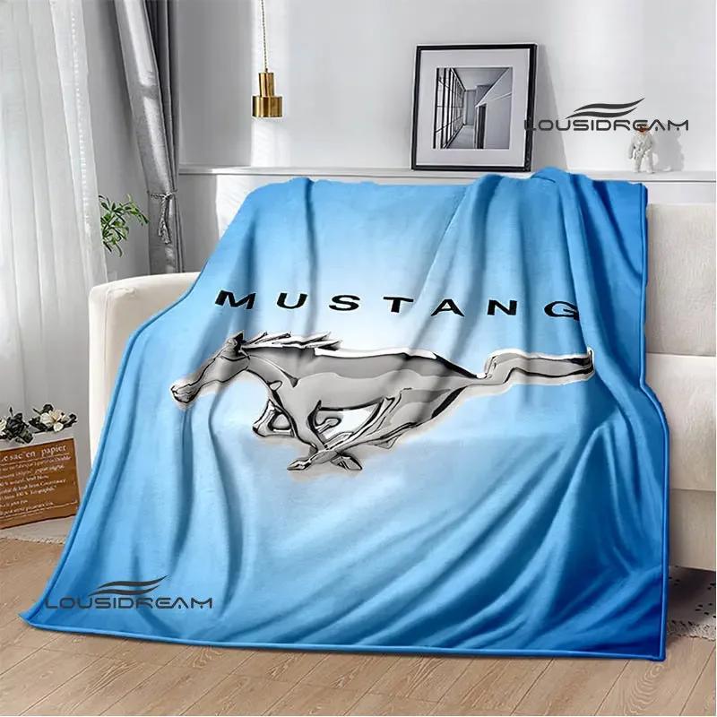 

Одеяло с логотипом автомобиля Mustang, фланелевое одеяло, теплое одеяло, одеяла для кровати, радужное одеяло, одеяло для пикника, подарок на день рождения 75x90cm