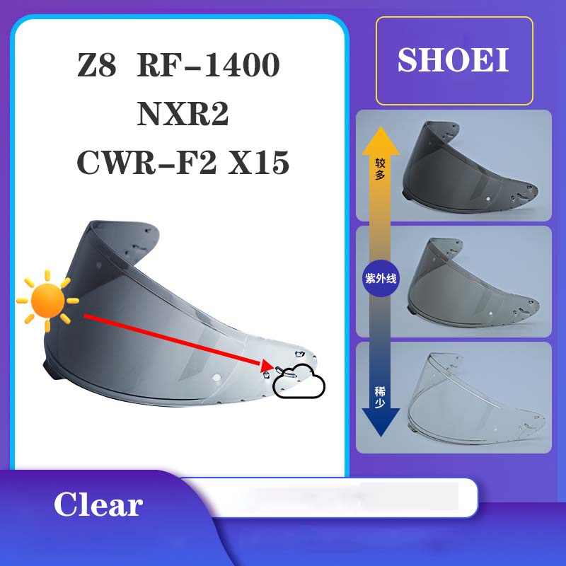 Photochrome Visiere für SHOEI Z8 RF1400 RF-1400 NXR2 CWR-F2 CWR-F2R X15 X-Fifteen X-SPR Pro Autochromische Gläser Helmvisier Geschwindigkeits Sensoren 6