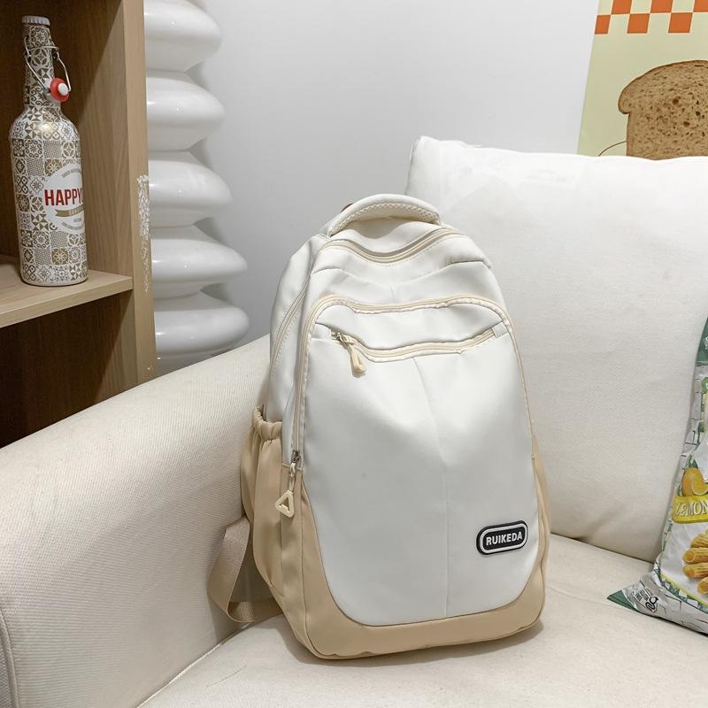 New Backpack Contrasting Colors, Junior High School and High School Students Schoolbag Port Large-capacity College Student Backpack