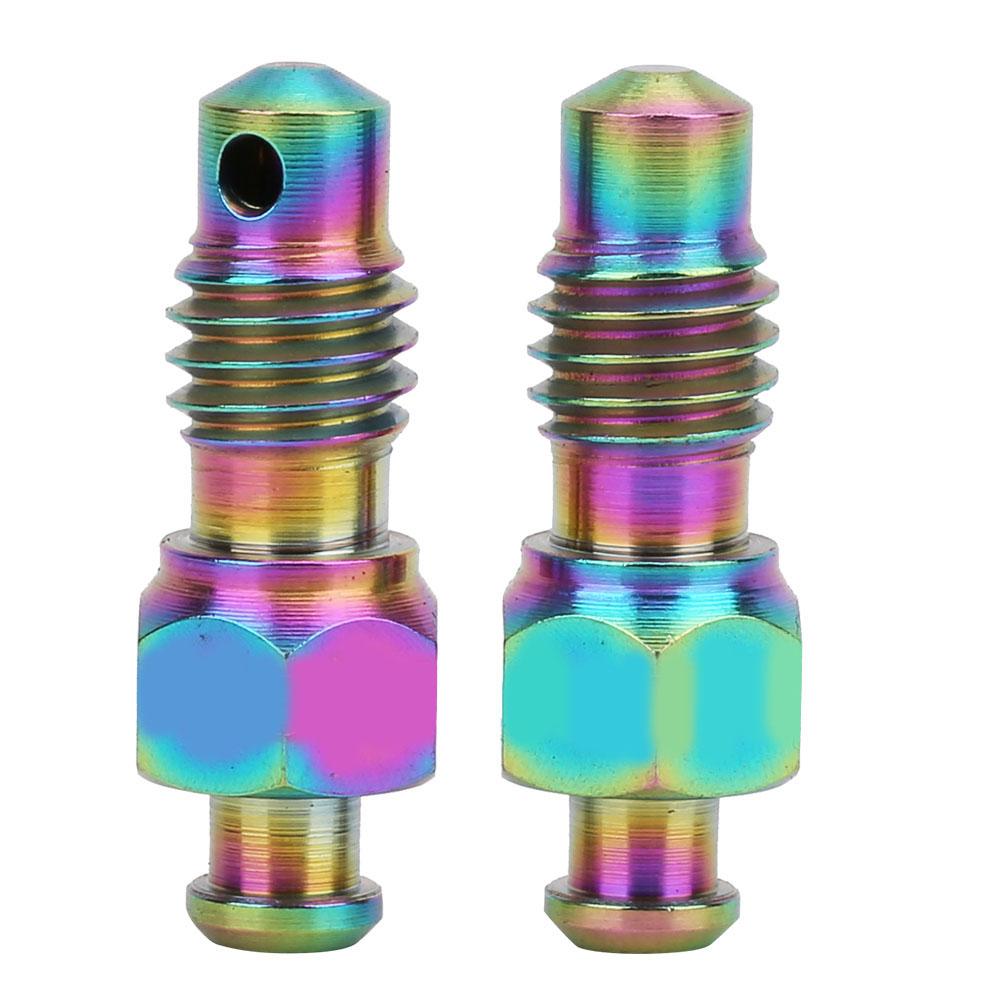2 Pcs   Alloy Oil Disc Brake Bleed Nipple Exhaust Screws Set for Road   Accessories