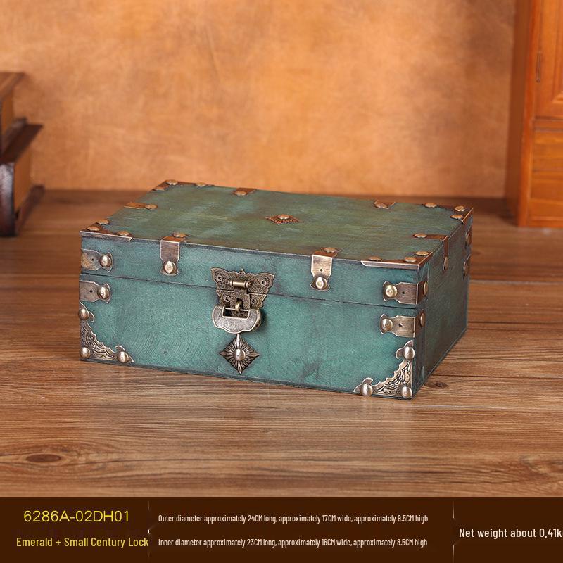 Vintage Lockable Wooden Jewelry and Storage Box with Password, Treasure Chest Escape Room Prop, Republic of China Collection Box