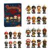 Firefighter Advent Calendar Christmas Countdown Calendar 2D Acrylic Firefighter Hanging Ornaments for Xmas Tree Decoration Festive Gift