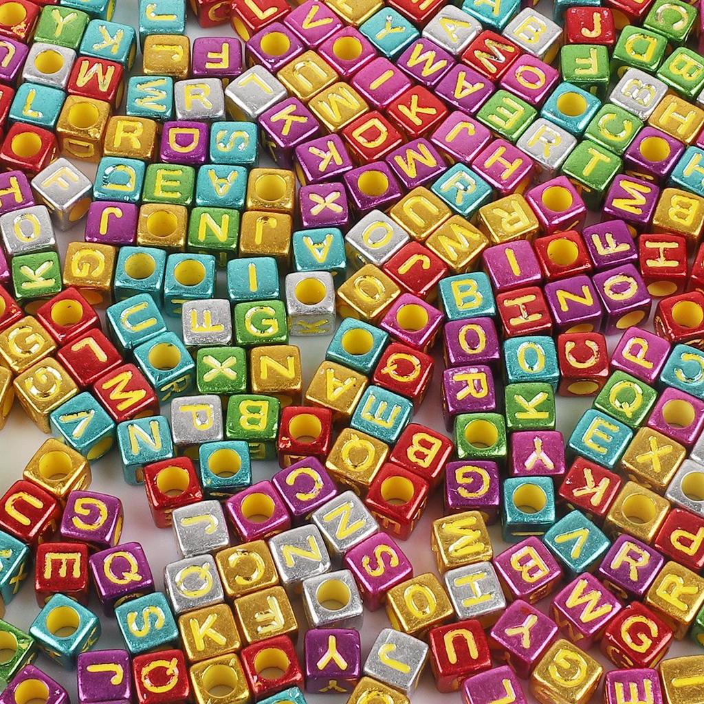 Colorful Acrylic Alphabet Beads for DIY Jewelry