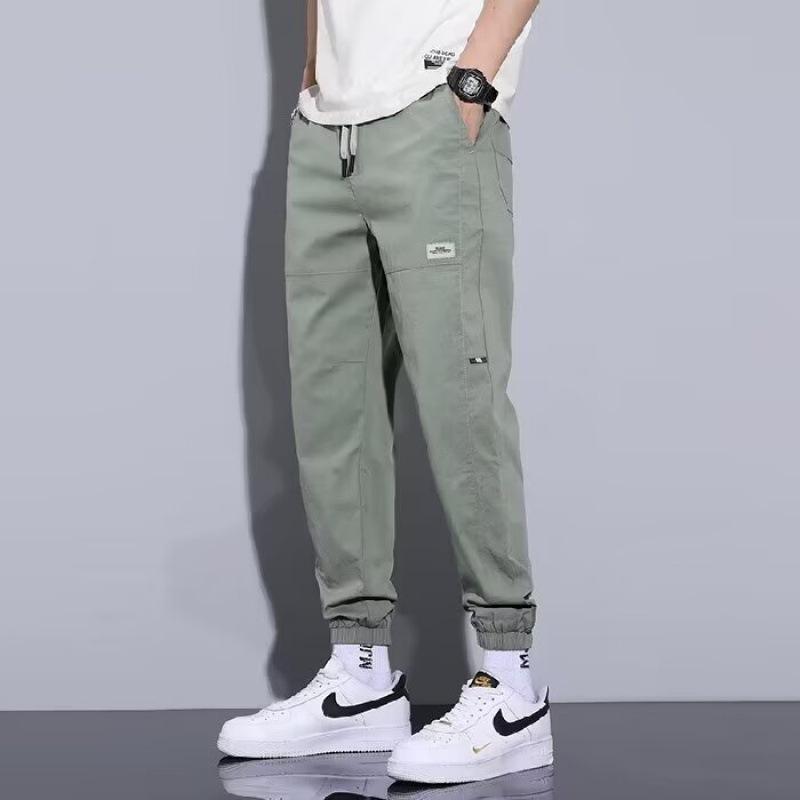 20264 Men's Korean Retro Work Pants - Spring/Autumn, Loose Straight Leg, Trendy Casual Joggers