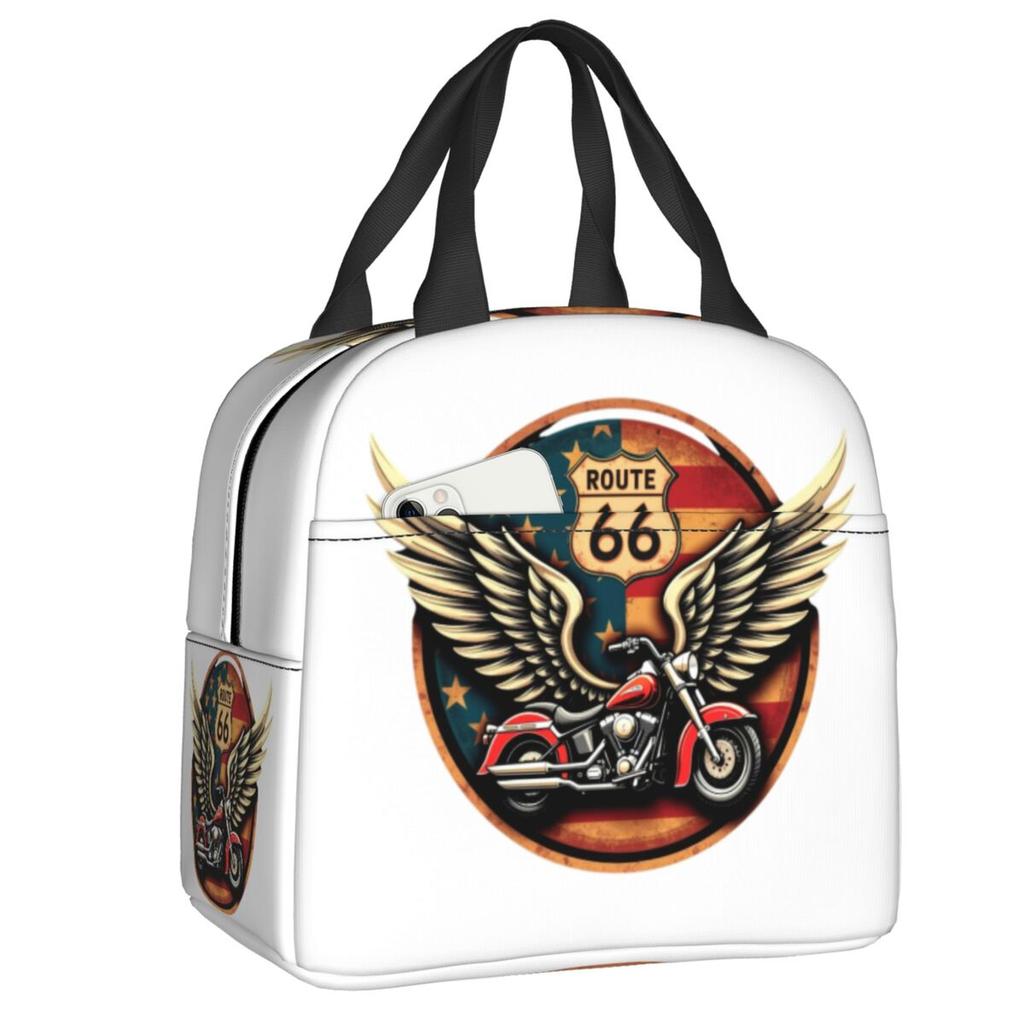 Benutzerdefinierte Route 66 Mother Road Sexy PinUp Brotdose Männer Frauen Kühlbox Warm Isolierte Brotdose für Erwachsene Büro