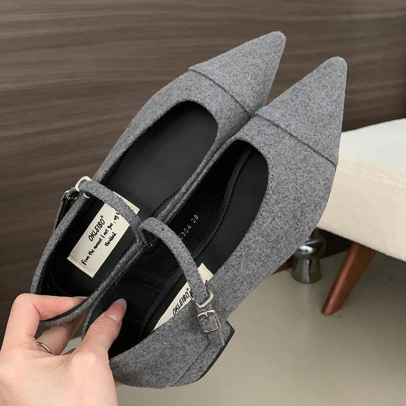 Fashion Female Pointed Toe Women Flats Mary Janes Shoes 2025 Spring Summer Footwear Buckle Strap Fashion Shallow Ladies Flats With Shoes