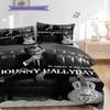 Johnny Hallyday Retro Records bedding, duvet cover, pillowcase, home decoration, birthday gift (1 * duvet cover+2 * pillowcase, coreless)