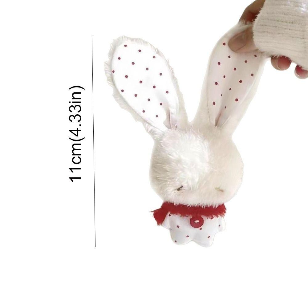 Soft Stuffed Plush Bunny Keychain Bead Chain Stuffed Bag Charm Rabbit Doll Pendant  Girls Gifts