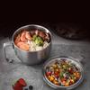 Stainless Steel Instant Noodles Soup Bowl Food Container with Lid Handle for Home Dormitory Use