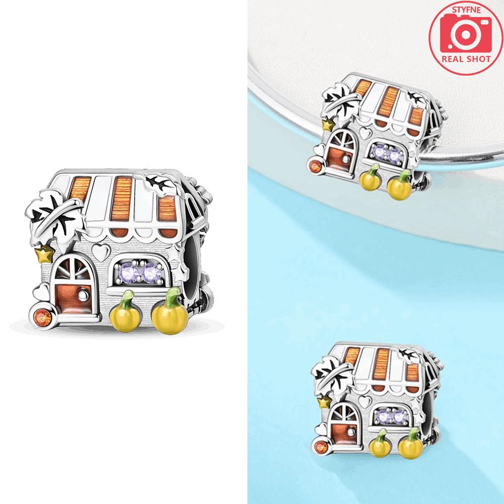 Pink Music Microphone Rose Flower Lucky Apple White Headphones Copper Bead Fit Women Bracelet Diy Valentine'S Gift Jewelry