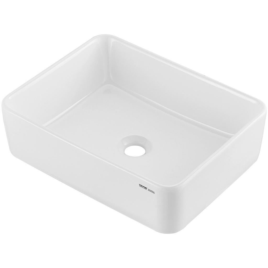 Modern Ceramic Vessel Sink 19"x14.7" Bathroom Vanity Bowl Countertop White