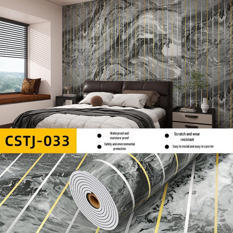 Self-Adhesive Waterproof Imitation Marble Tile Wall Sticker for Bathroom, Living Room, Kitchen, and TV Background.