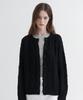 Vleti Wool Fisherman Knit Cardigan (Black)
