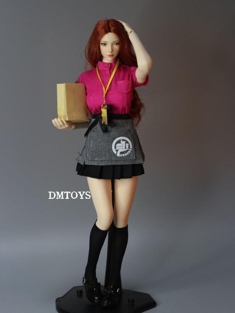 [TOYBARJAPAN] 16 Scale Action Figure TBLeague Body Compatible DMTOYS Beautiful Female Fashion Sexy Restaurant Waitress Uniform, Socks and Shoes Set