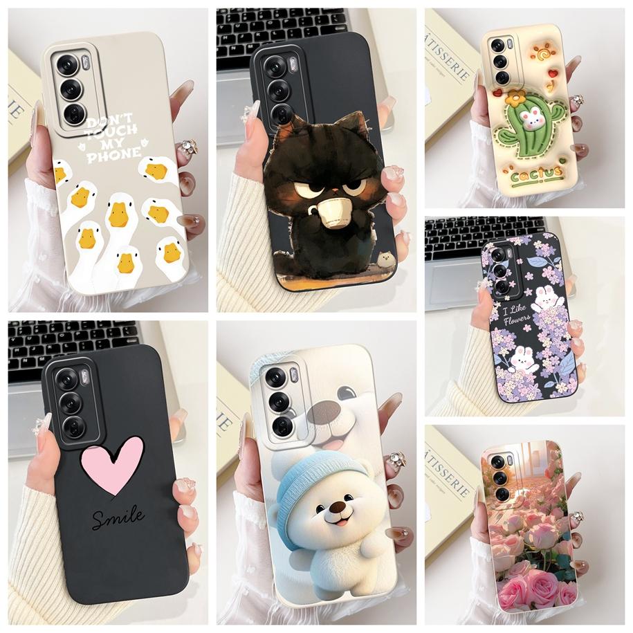 For OPPO Reno 12 5G Case CPH2625 Cute Cartoon Rabbit Cactus Soft Silicone Cover For Oppo Reno 12 Pro CPH2629 Bumper Reno12 Coque