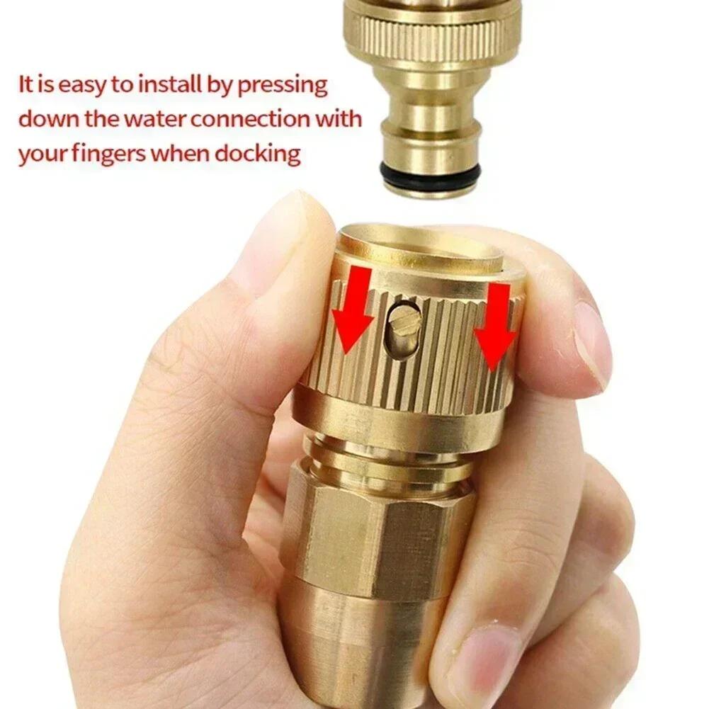 Reliable Brass Quick Connector Adaptor for Expanding For Garden Water Hose Repair and Faucet To Nozzle Attachment